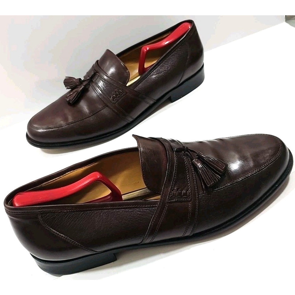 Johnston & Murphy ~Men's Size 11.5M~ Brown Tassel Leather Loafers Shoes #15 2206
